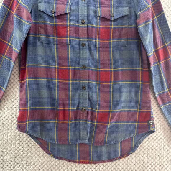 Toad&Co Top Womens XS Blue Red Plaid Reform Flannel LS Shirt Button Front Fall - Picture 3 of 13
